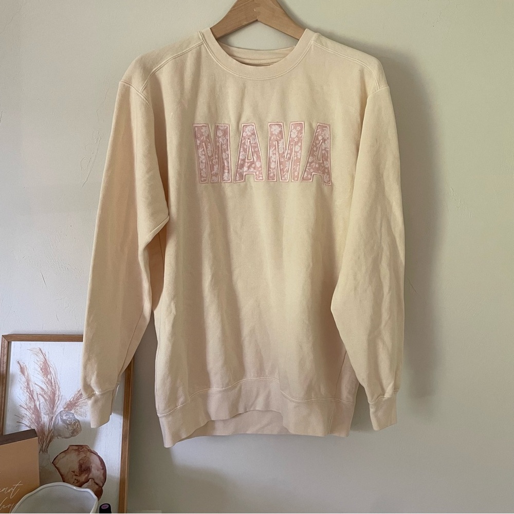 Mama Comfort Colors Embroidered sweater